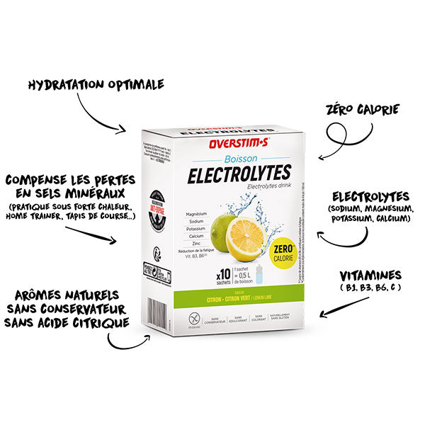 Overstim.s Boisson Électrolytes (10x8g) - Citron-Citron Vert