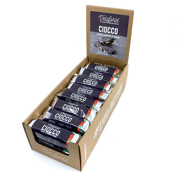 Nutri-Bay Veloforte Ciocco Energieriegel (62 g) - Datteln, Mandeln und Kakao - Box